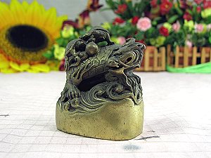 銅器藝品 龍龜印,詳盡說明介紹