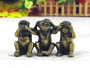 銅器藝品 小三猴,詳盡說明介紹